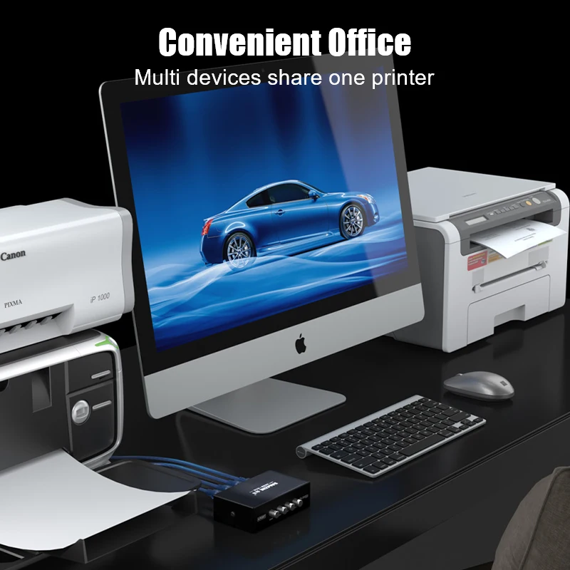 SAMZHE KVM переключатель принтера коммутатор 4/2 шт общий доступ 1 устройство для