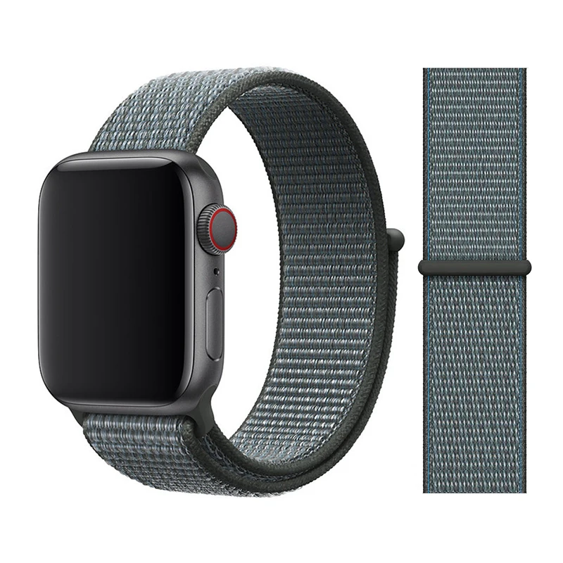Storm gray Нейлоновый ремешок для apple watch 44 мм/40 мм 4 5 iwatch 42 мм/38 мм 3 2 1 браслет красочные спортивные аксессуары для часов - Цвет ремешка: Storm gray