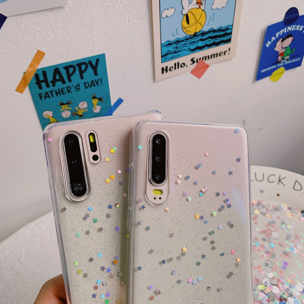 Чехол для Xiaomi Mi 9T A3 Redmi Note 10 7 8 9 9s 9A 9C NFC Pro Max блестящие звезды блестки мягкий