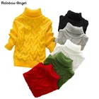 Свитер для маленьких девочек и мальчиков, водолазки, свитера, пуловеры, Детские Модные Плотные вязаные зимние свитера