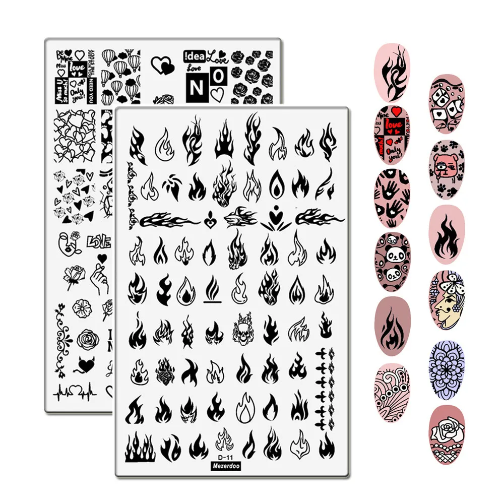 

Пластины для стемпинга для ногтей, узорами, дизайн ногтей X Декоративный Лак см, 14,5x9,5 см, 2 шт.
