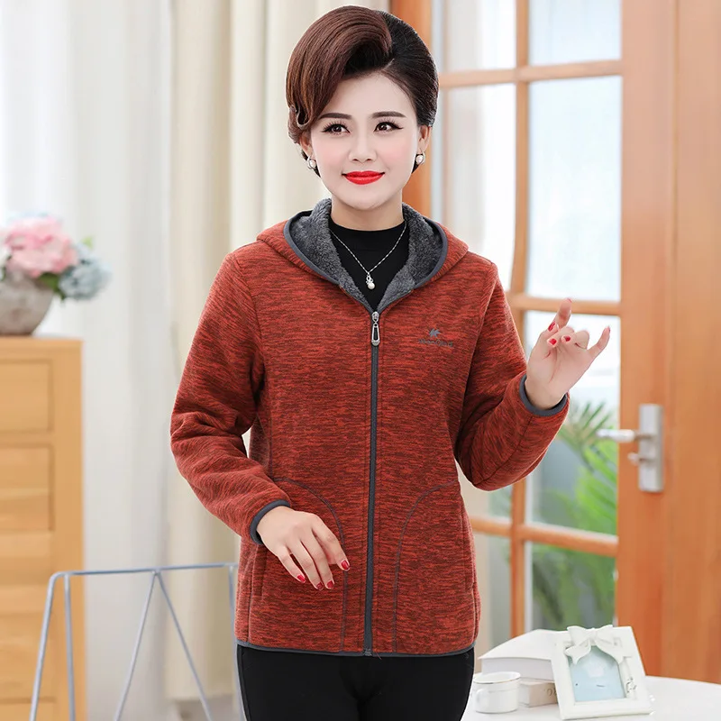 Женские куртки среднего и пожилого возраста флисовое утепленное демисезонное