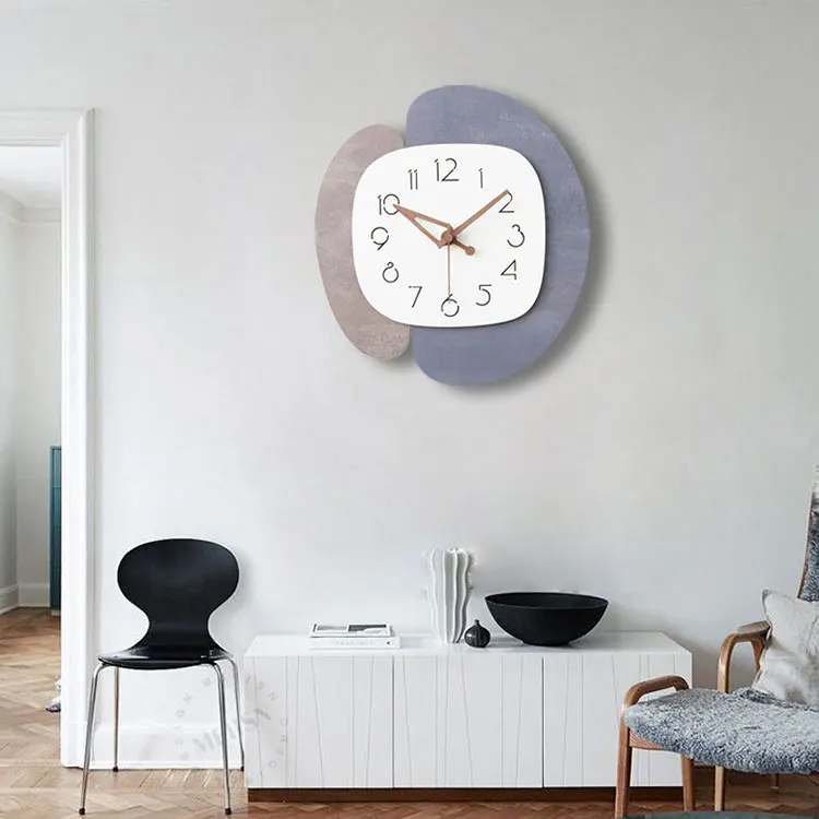 Simple Wooden Wall Clock Modern Design Creative Silent Silent Wall Clock Mechanism Living Room Reloj De Pared Home Decoration 50