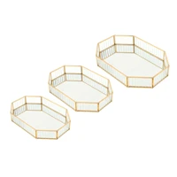gold mirror tray jewelry perfume vanity tray cosmetic for bathroom kitchen living room