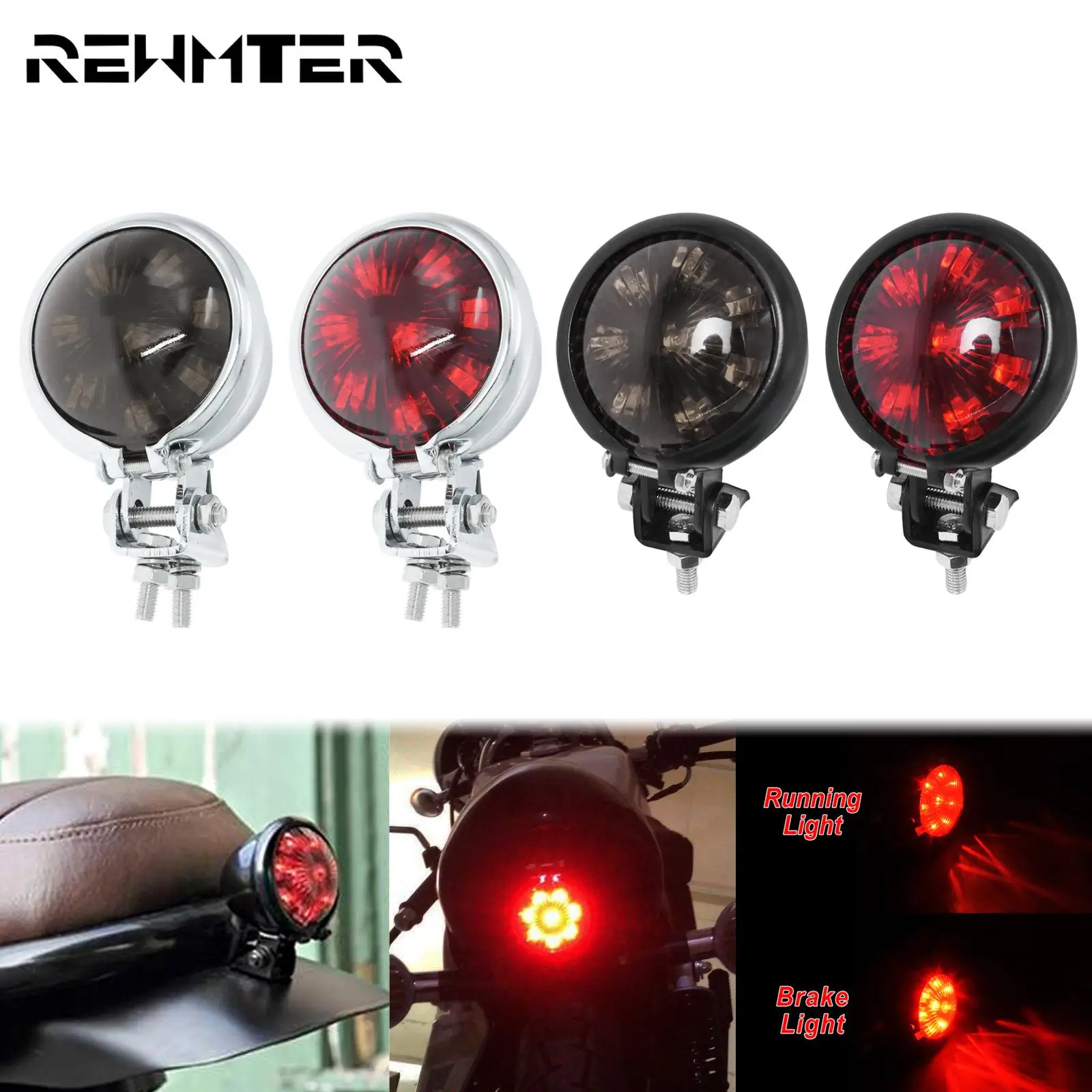 

Мотоцикл Универсальный красный светодиодный Cafe Racer тормозной фонарь светильник задний стоп-сигнал хвост светильник 4 типа для Harley Softail XL Bobber...