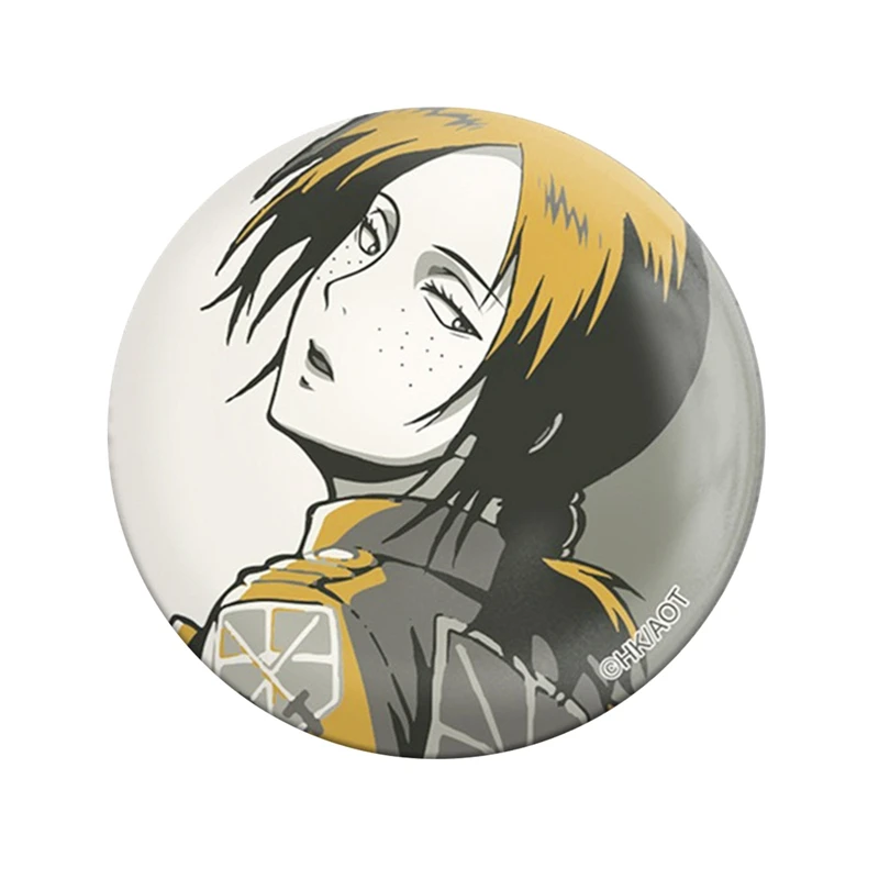 

58mm Japanese Anime Attack on Titan Figure Badge Eren Hanji Figure Tinplate Badge Backpacks Pencil Bags Decor Badge