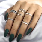 Tocona вырезанные антикварные серебряные цветные винтажные кольца для женщин Панк Мода Бохо набор колец на палец ювелирные изделия аксессуары 9049