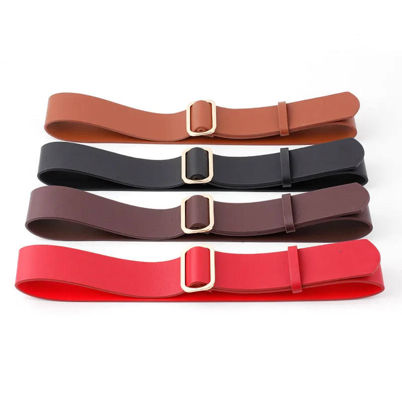 Женский ремень однотонный Прошитый искусственная кожа черный женский SE90|Женские