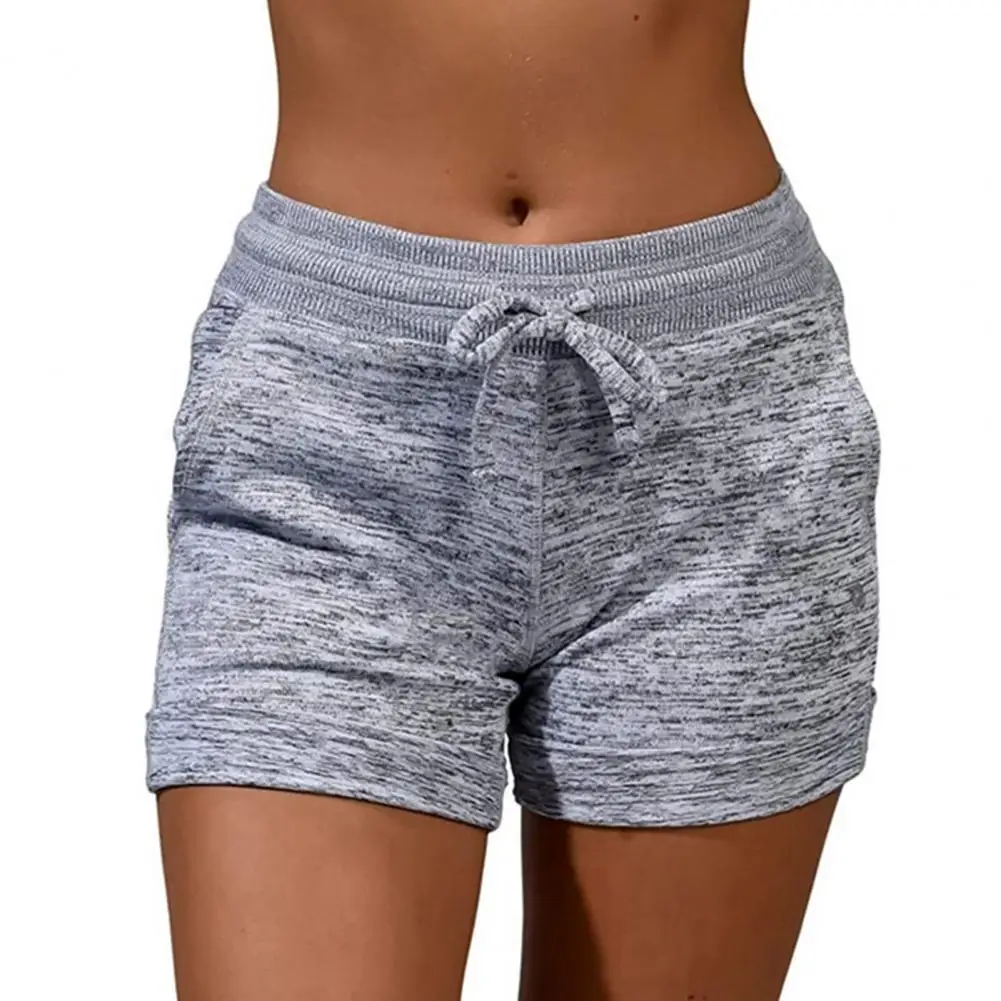 

Summer Women Shorts Solid Color Drawstring Shorts Sweat-absorbing High Waist Sporty Shorts for Yoga Fitness Ladies Short Pants