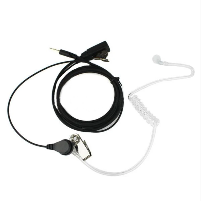 1pin 3.5mm Plug Jack Earphone Headset Earpiece W/PTT Mic Air Tube Acoustic Covert For Agents Mobile Phone Surveillance