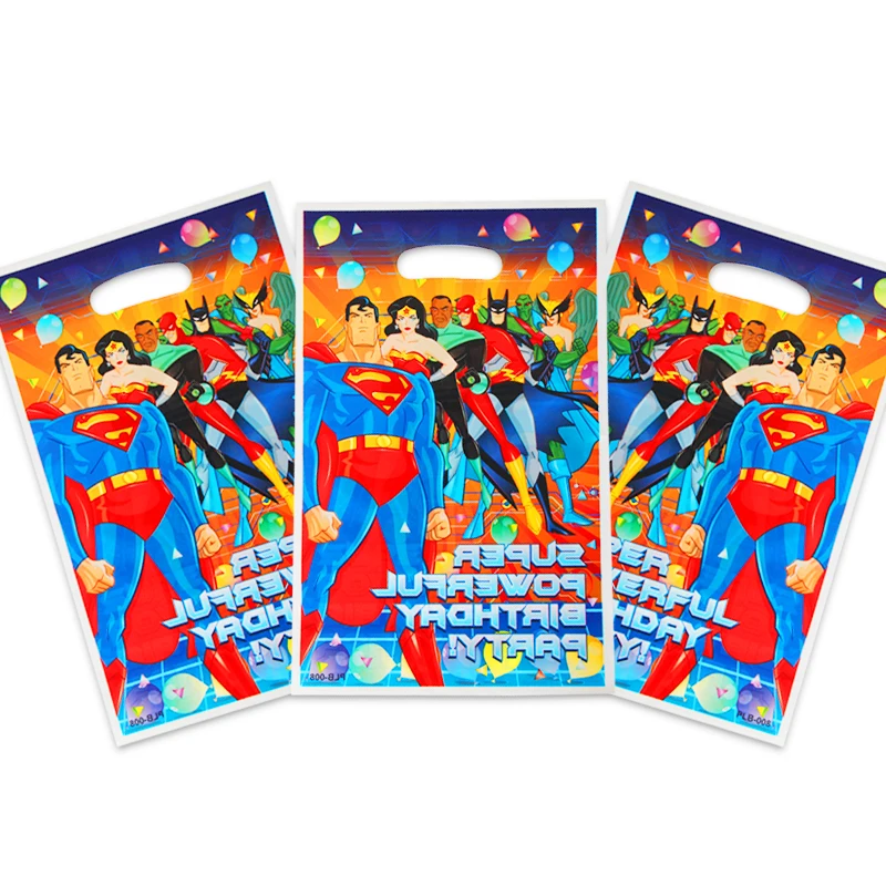 Superman 10 шт. подарочные сумки с героями мультфильма «супергерой», «Человек-паук», «Микки», для детей, для дня рождения, вечеринки, для детей, конфет, десерта, свадебного украшения, сумка - Цвет: Superman