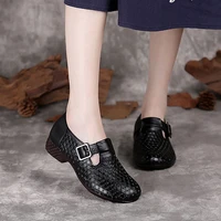 ladies flats black genuine leather shoes for womens springautumn flats round toe concise casual shoes female loafers