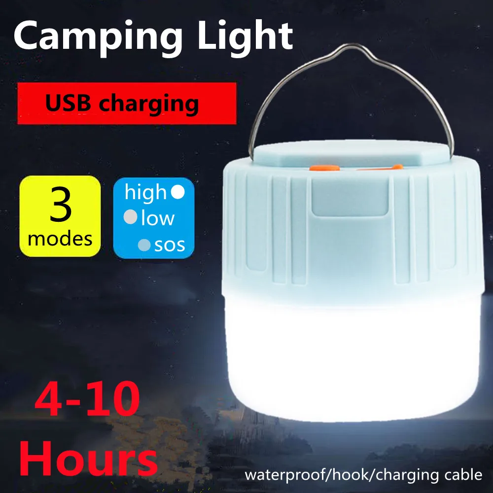 

LED Camping Light USB Rechargeable Super Bright Bulb For Outdoor Tent Lamp Portable Lanterns Emergency Lights BBQ Hiking