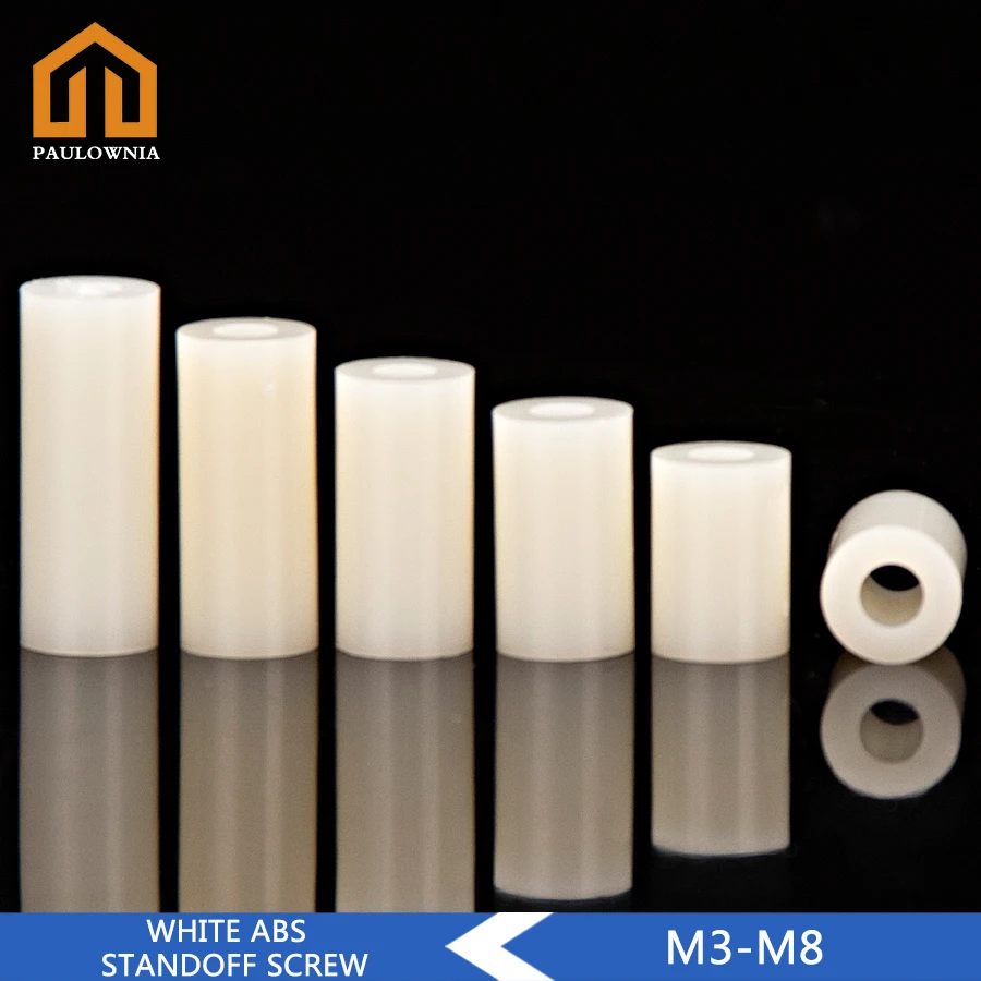 

Проставка M4 из белого нейлона без резьбы, Проставка из АБС-пластика, круглая полая Проставка, шайба, Стандартная плата, винт, длина болта 2-30 м...