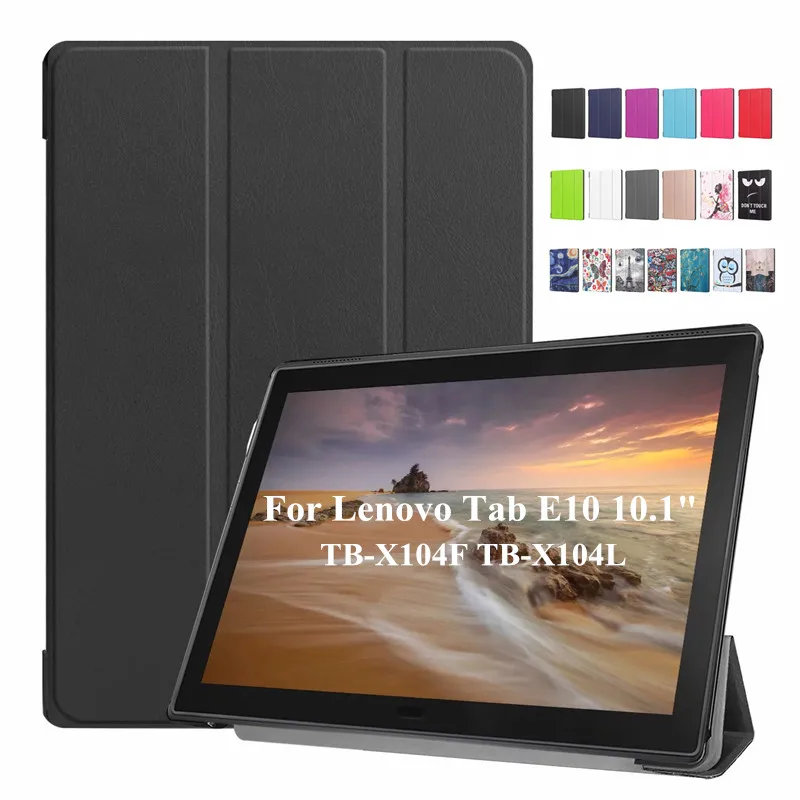

For Lenovo Tab E10 Case 10.1 inch TB-X104F TB X104F TB-X104L Folding Stand Hard PC Back Tablet Cover for Funda Lenovo Tab E10
