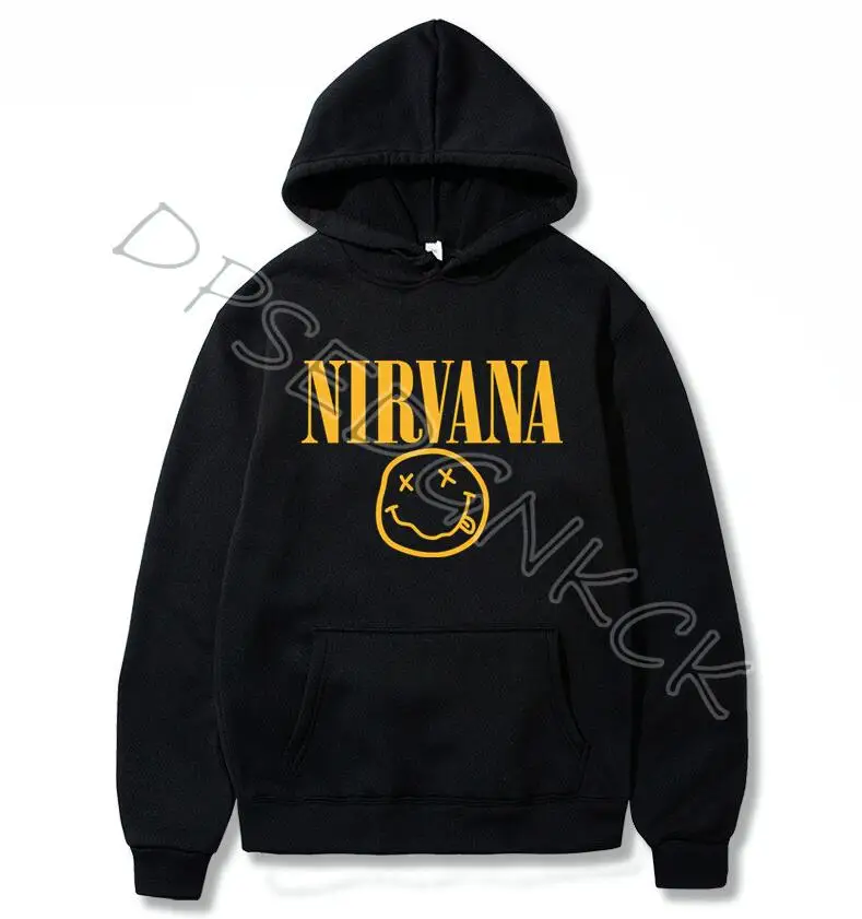 Черный Nirvana, толстовки для мужчин/женщин, весна-осень, с принтом, для мужчин, модные, размер S-3XL, толстовки для мужчин и женщин, толстовка, топы, AO-65 - Цвет: Черный