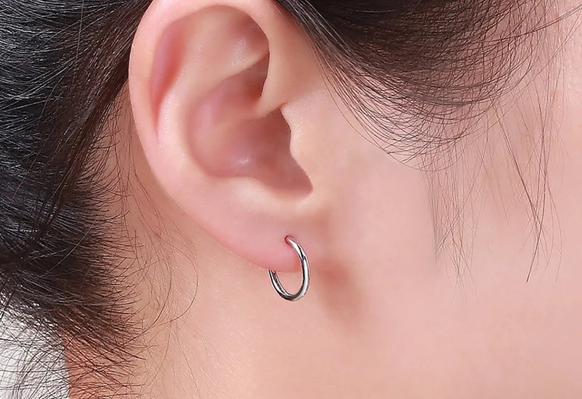 Классические глянцевые серьги кольца для пирсинга из настоящего натурального