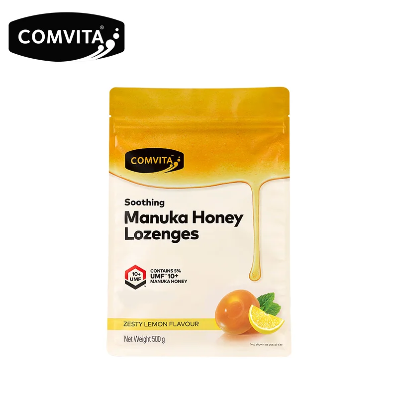 

NewZealand Comvita Manuka Honey Candy UMF10+ Lozenges Lemon 500g Bags Aniseed Bioflavonoids Health Soothing Cough Throat Smokers