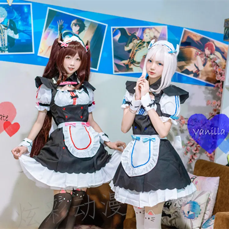 Chocola NEKOPARA Косплей шоколадный ванильный костюм горничной кошки Neko Girl NEKOPARA косплей Женский костюм игра и парики Хэллоуин