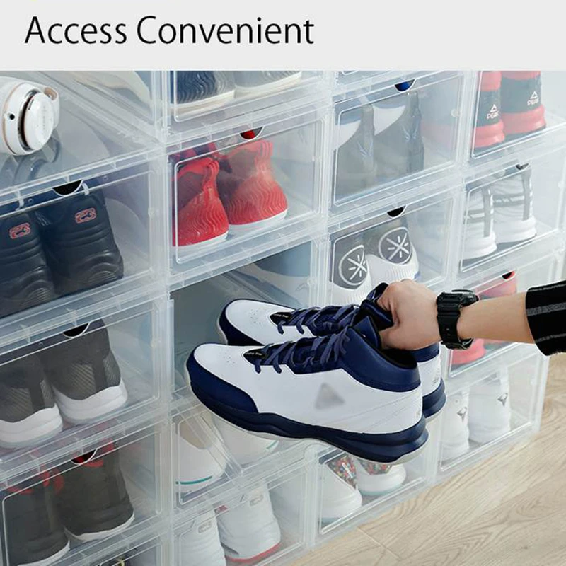 Прозрачный для защиты обуви от пыли коробка тапки Баскетбольная обувь хранения