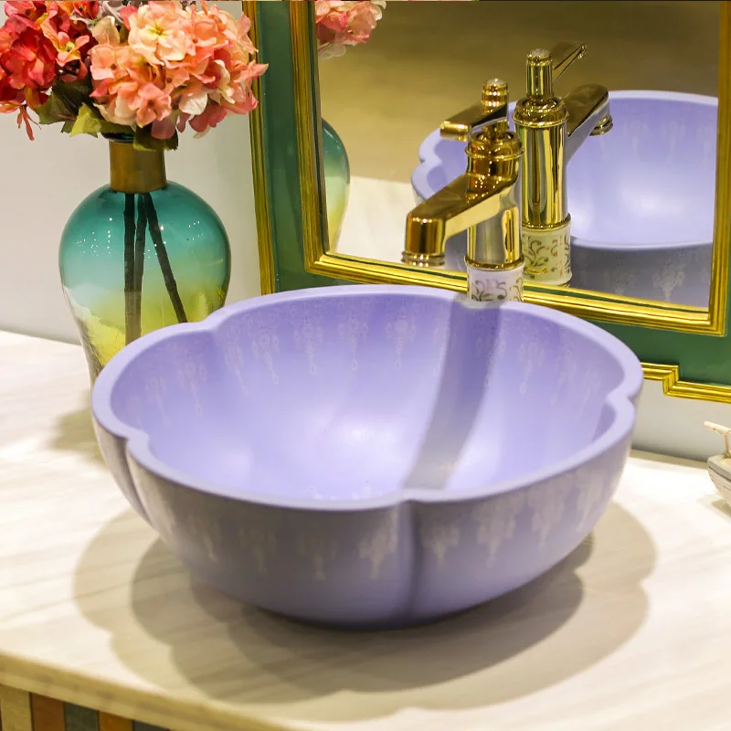 Китайская художественная керамическая раковина ручной работы с круглым