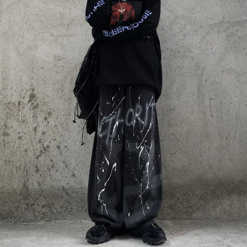 

Women Loose Vintage Funny Pants Fashion Femme Harajuku Baggy Jeans Female Pants Casual Black Gothic Couple Pants Summer Jeans
