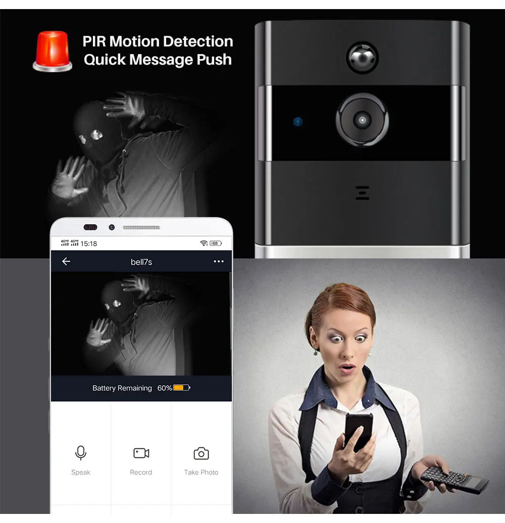 1080p tuya wifi video doorbell with motion detecttwo way intercom function tuya wireless video door phone hd camera with chime free global shipping