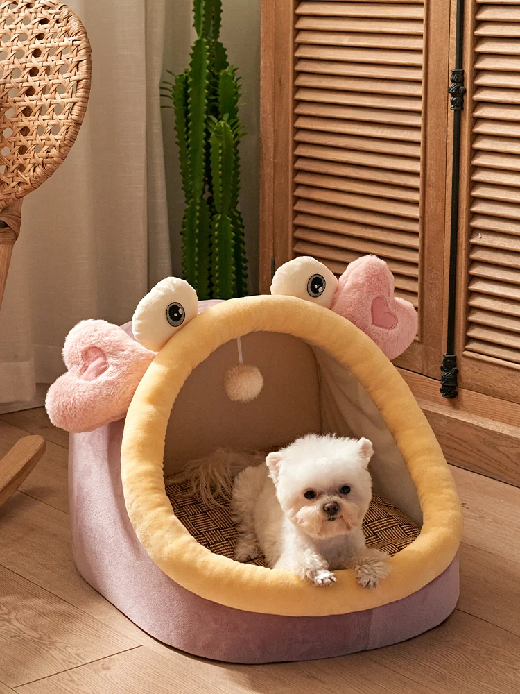 

2021 Kennel Four Seasons Universal Small Dog Removable and Washable Teddy Dog Bed House Cat Nest Winter Warm Summer Pet Supplies