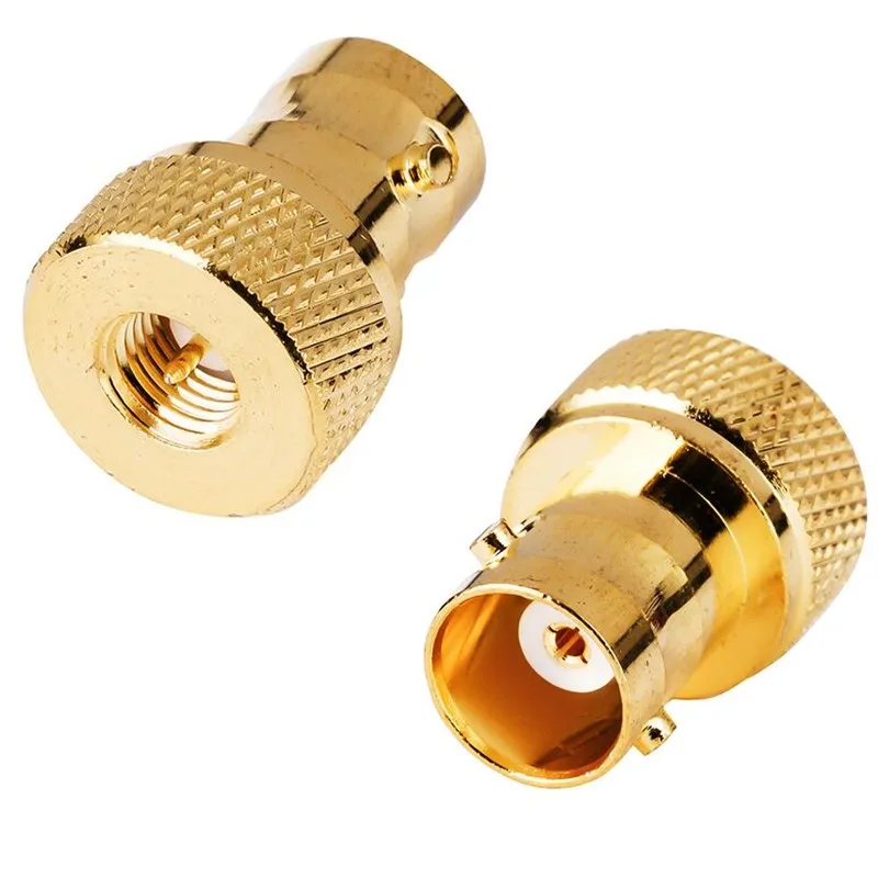 2PCS BNC Gold plated connector SMA Male To BNC Female Adapter For Yaesu Vertex Icom Kenwood Baofeng UV-5R KG-UV6D KG-UV8