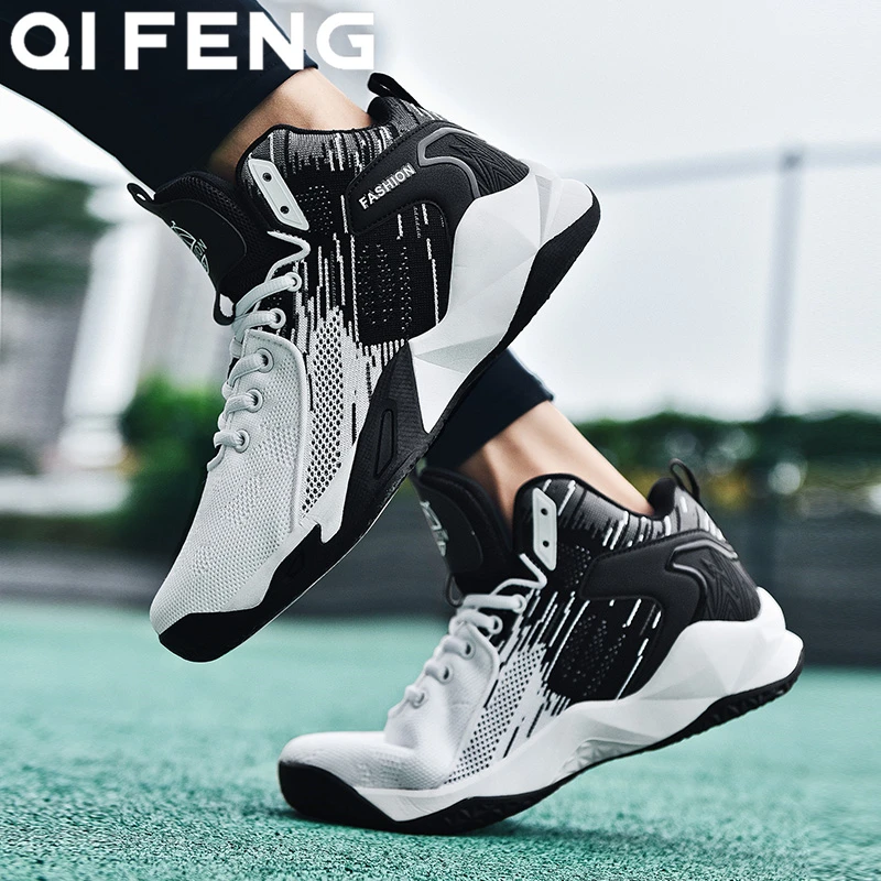 

Breathable Basketball Shoes Men Sneakers Boys Basket Shoes Autumn Autumn Black Outdoor Sports Shoes Mesh Trainer Women Summer