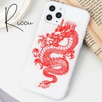 Black Dragon Phone Case For Iphone Pro Max Mini Pro MAX Plus 2020 Candy White Silicone Cases Cover