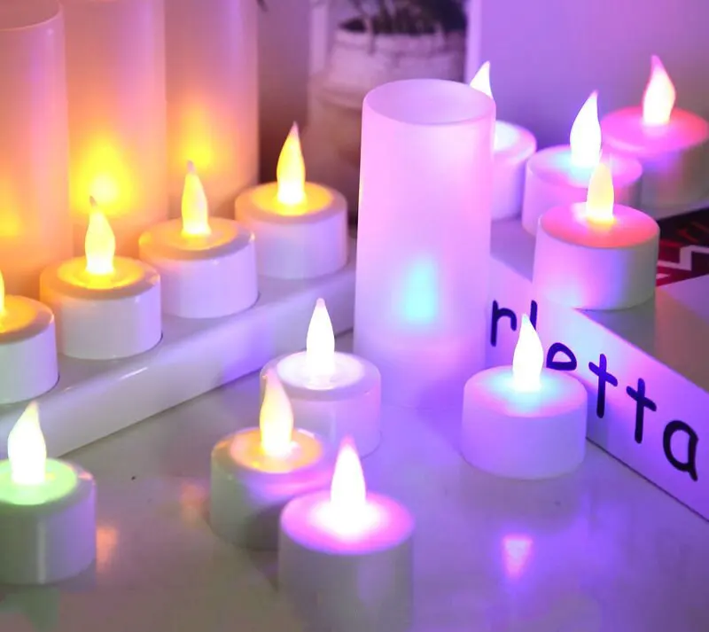 Набор из 4/6/12 лампочек с дистанционным управлением Светодиодная свеча без огня