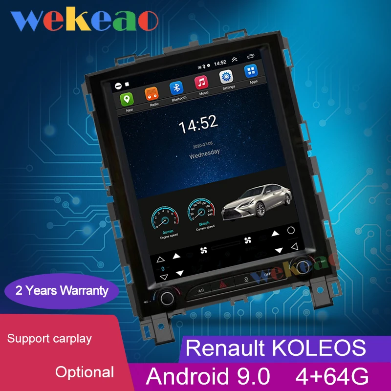 Wekeao Telsa стиль вертикальный экран 10 4 &quot2 din android 9 0 автомобильное радио automotivo