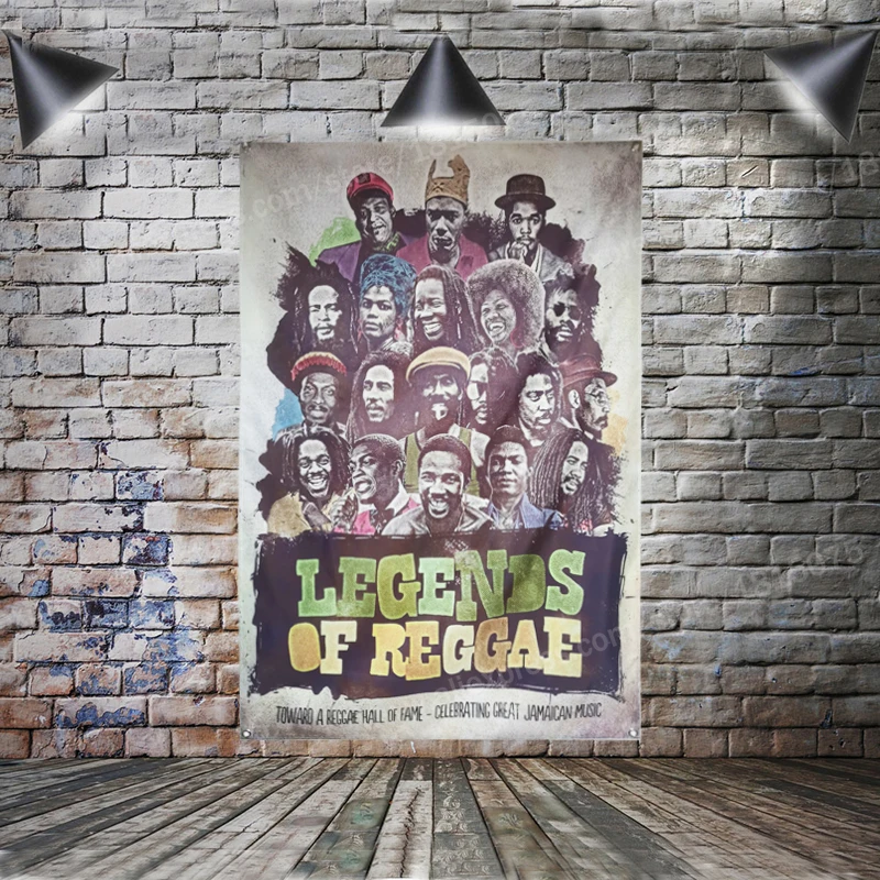 

LEGENDS REGGAE Lion Banner Jamaica Rasta Music Rock Band Home Decoration Hanging Flag 4 Gromments In Corners 3*5FT 144*94CM