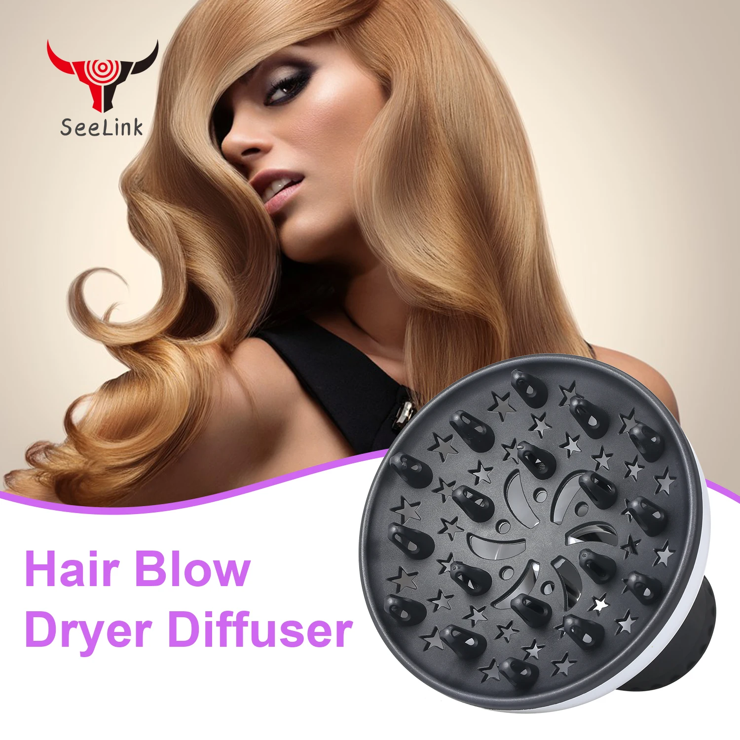 

Hair Blow Dryer Diffuser for Fine Thick Curly Wave and Frizzy Hair Adjustable Air Volume Products for Hair Salon