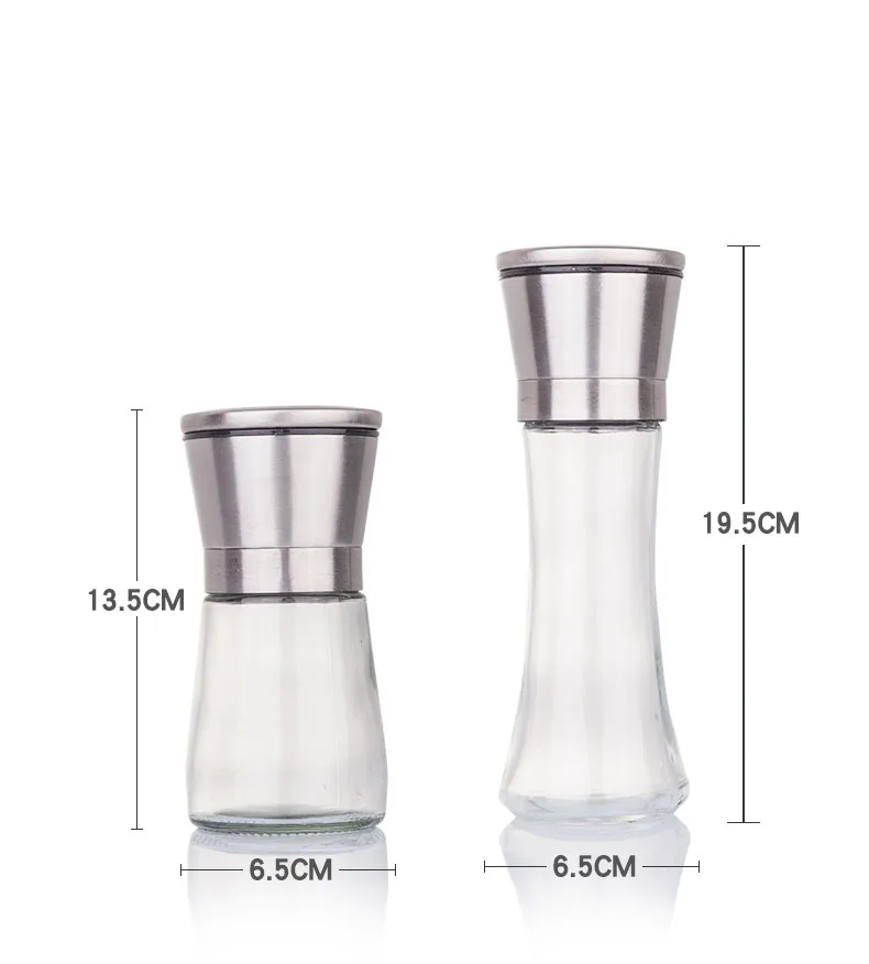 

Manual Pepper Grinder Stainless Steel Salt Shaker And Pepper Shaker Spice Food Herb Mill Kitchen Cooking Tools Glass Bottles Hot