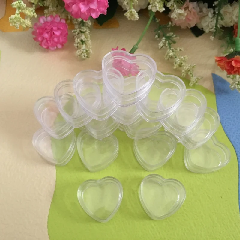 

50pcs 4g/4ml Empty Plastic Clear Heart-shaped Cosmetic Jars Face Soft Cream Travel Containers Lotion Bottle Sample Pots Gel Box