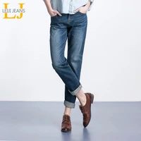 leijijeans 2021 autumn plus size fashion bleached vintage mid waist full length loose boyfriend jeans stretch jeans for woman