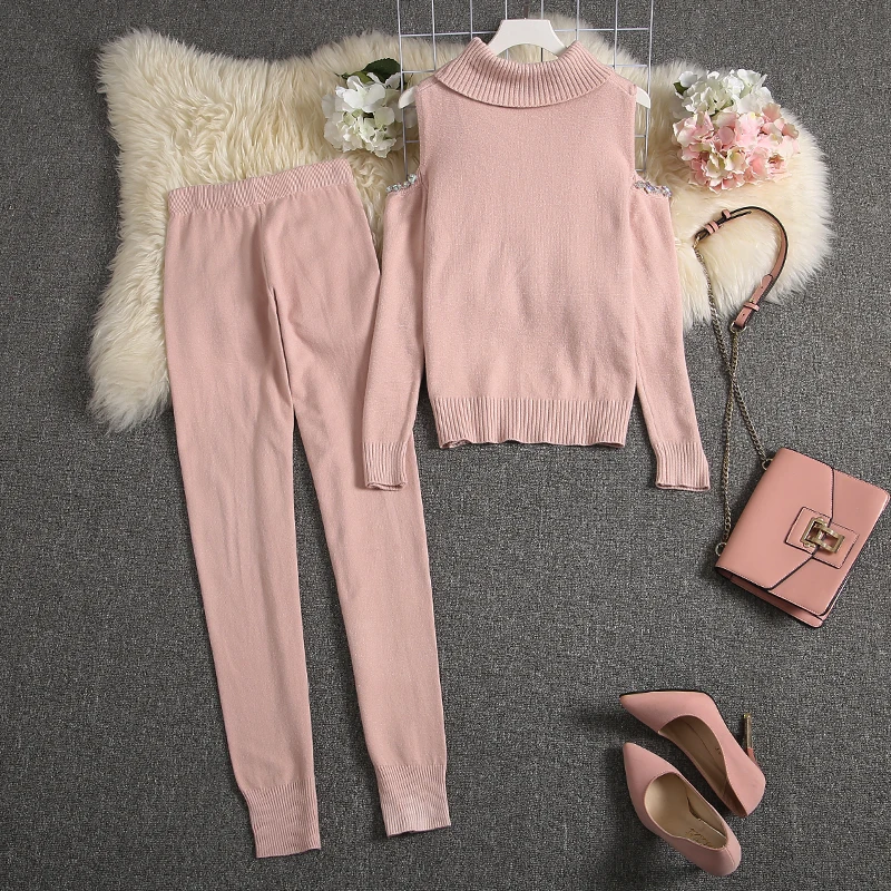 ALPHALMODA 2019 осень зима женские новые спортивные костюмы с открытыми плечами