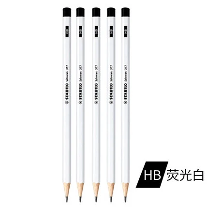 HB White 5 шт./лот Stabilo 317 шестиугольные стандартные карандаши HB/2B деревянные нетоксичные цветные Стандартные Карандаши - Цвет: HB White