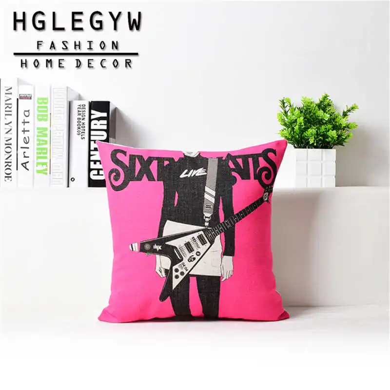 Крутая музыкальная наволочка с изображением гитары девушки рок н ролл для