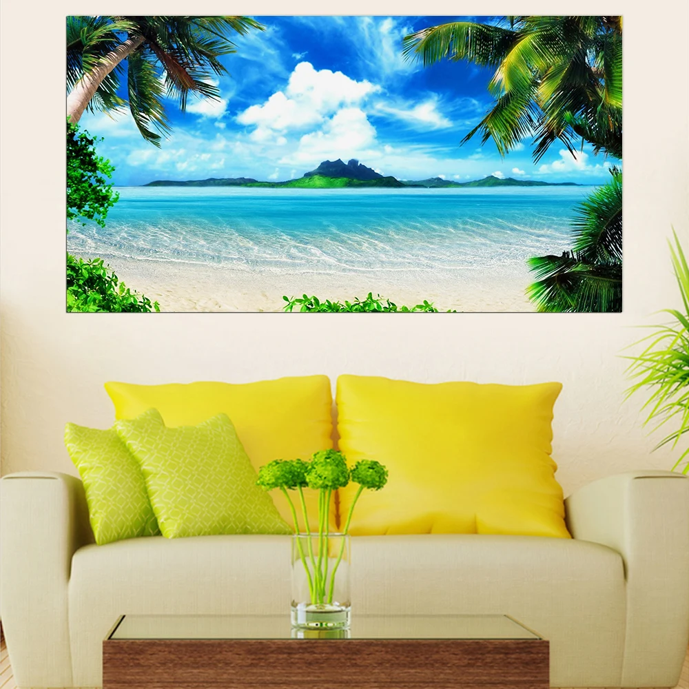 

Wall Art Canvas Prints Beach Sunset Ocean Waves Nature Pictures Painting Canvas Paintings for Home Decorations Wall Art