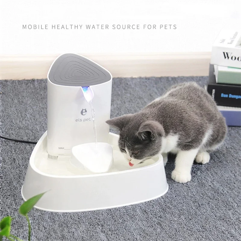 

Бесшумный автоматический питьевой фонтанчик для домашних животных объемом 1,5 л, диспенсер для воды для кошек и собак, электрическая поилка ...