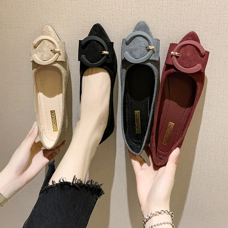 

Fashion Ballet Flats 2020 PU Loafers Women Flats Basic Solid Casual Slip-on Rubber Round Toe Shallow Butterfly Knot Party Shoes