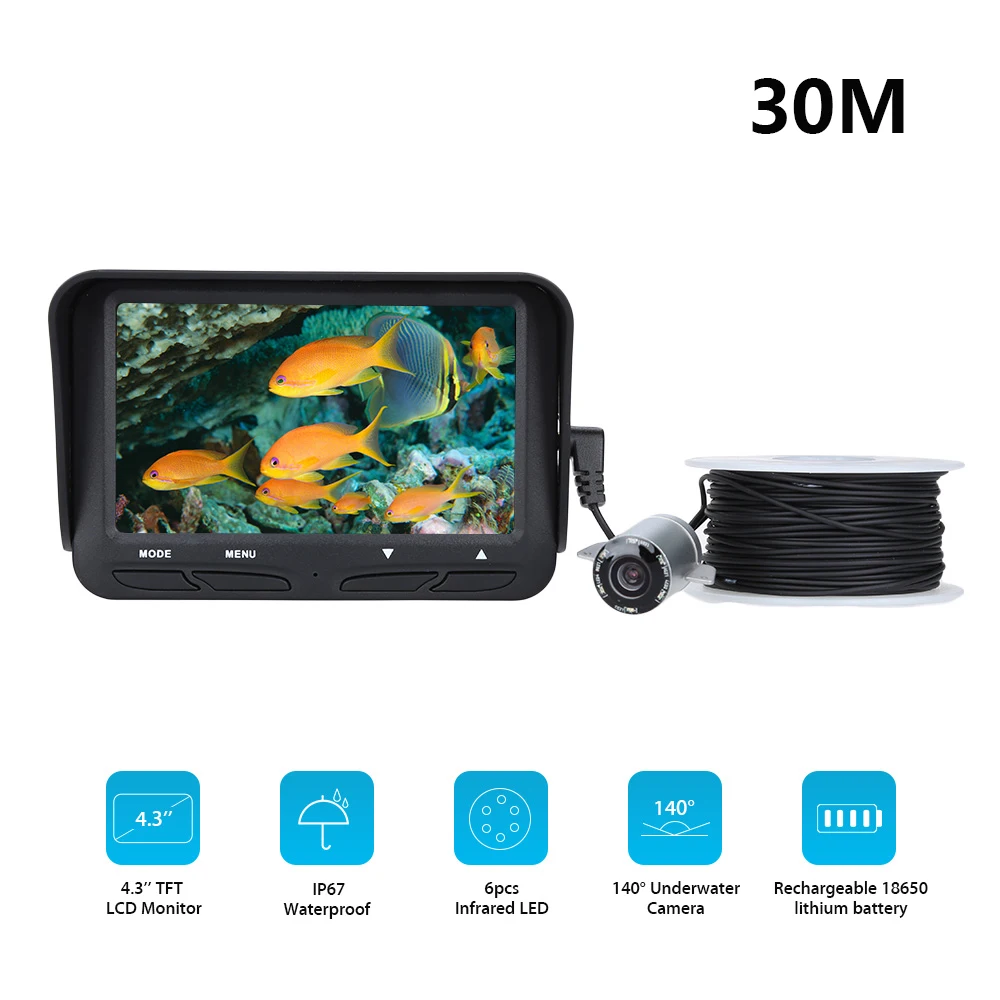 30 м 720P подводная ледовая рыболовная камера 4 3 &quotHD lcd Видео рыболокатор ночная