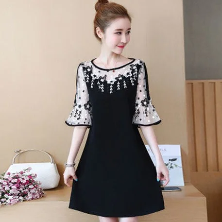 M 5xl черное кружевное летнее платье с цветочным принтом сексуальное винтажное