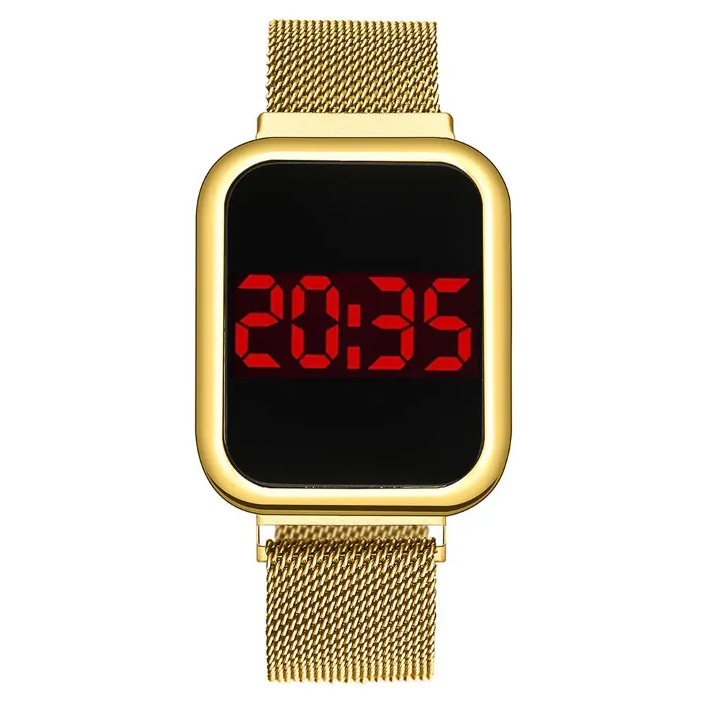 

Fashion Women Magnet Buckle Watches Luxury Stainless Steel Mesh Band Female Wristwatches Casual Magnetic Woman Electronic Clock