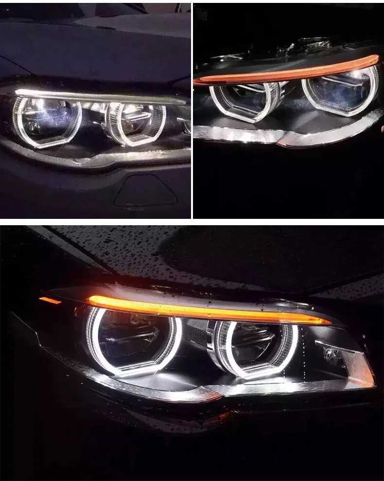 

for BMW F10 F18 headlight 525i 528i 530i 530 528 2010-2016 Headlights LED DRL Lens Double Beam Angel Eyes all led headlamp