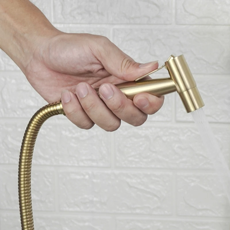 Ручной держатель для душа из нержавеющей стали черного цвета с шлангом и