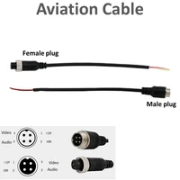 4pin aviation signal cable male female plug for car camera car dvr video cable car frontback camera cctv monitor subwoofer